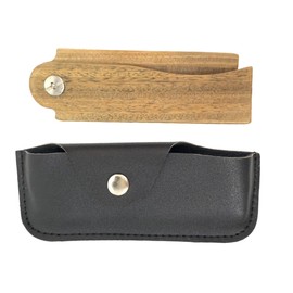 FRCOLOR 1pc Solid Beard Comb for Men Portable Wooden Hair Comb with Leather Cover Natural Material for Grooming and Styling for Travel and Daily Use