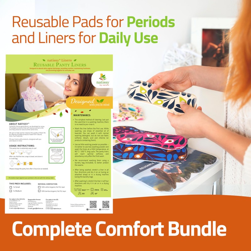 EcoComfort Organic Cotton Reusable Panty Liners for G-Strings for Women