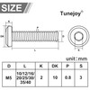 Tunejoy Flat Head Screws Black M5 x 10 mm Flat