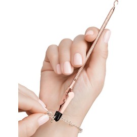 Mission Gallery Bracelet Helper Tool with Hook - Fastener Helper Tool for Bracelet, Necklace, Jewelry, Watch - Clip, Clasp Helper - Portable, Easy-to-Use, Made of Metal - Rose