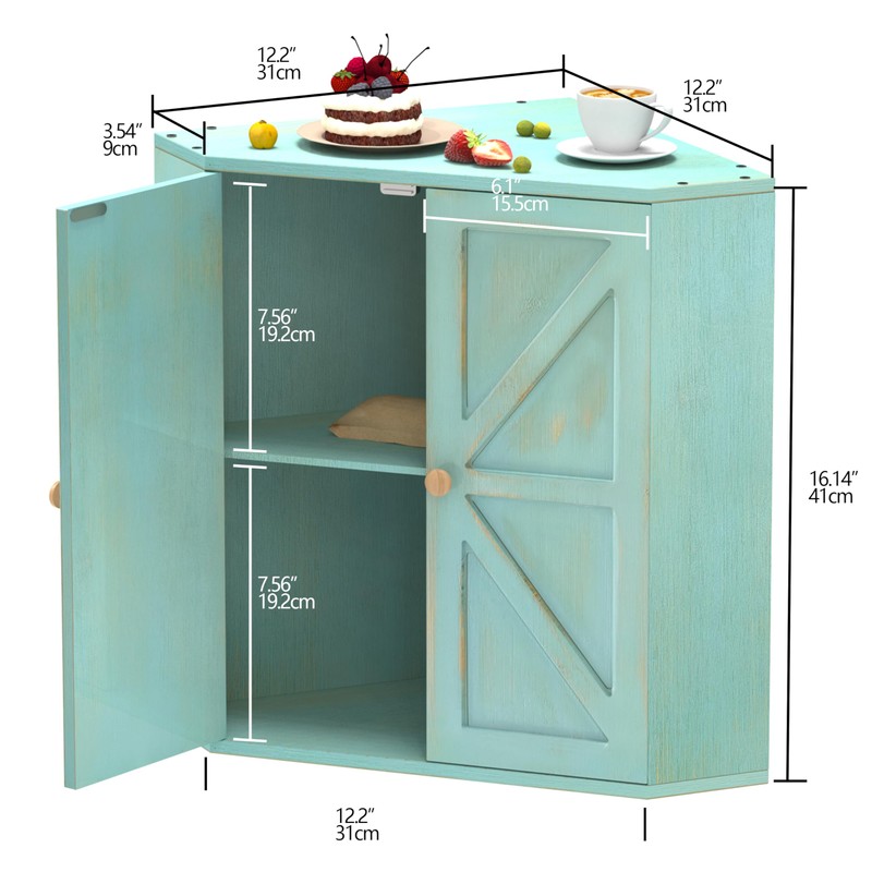 Trironsun Corner Bread Box for Kitchen Counter Double Layer Bamboo