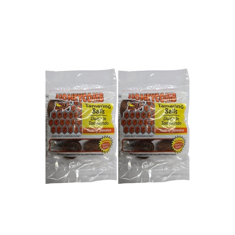 Honeycomb Tamarind Balls, Jamaican Style Candy, Pack of 2