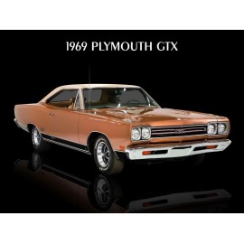 1969 Plymouth GTX in Copper Metal Sign: 9x12" & Ships Free