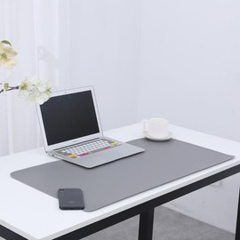 Anevous Schreibtischunterlage, Leder Mauspad, Rutchfeste Office Laptop Schreibunterlage, PU Tisch Schutz Unterlage Schreibtischmatte Multifunktionales für Büro, Home,Dunkelgrau 60x30CM