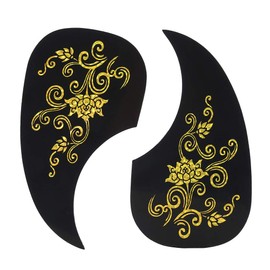 Acoustic Guitar Pickguard, Easy to Install, Anti-Guitar Scratch 2pcs Comma Shape Pickguard Pick Guard Sticker for Acoustic Guitar Accessory(Gold) Acoustic Guitar Pickguard Pickguard Acoustic Guitar