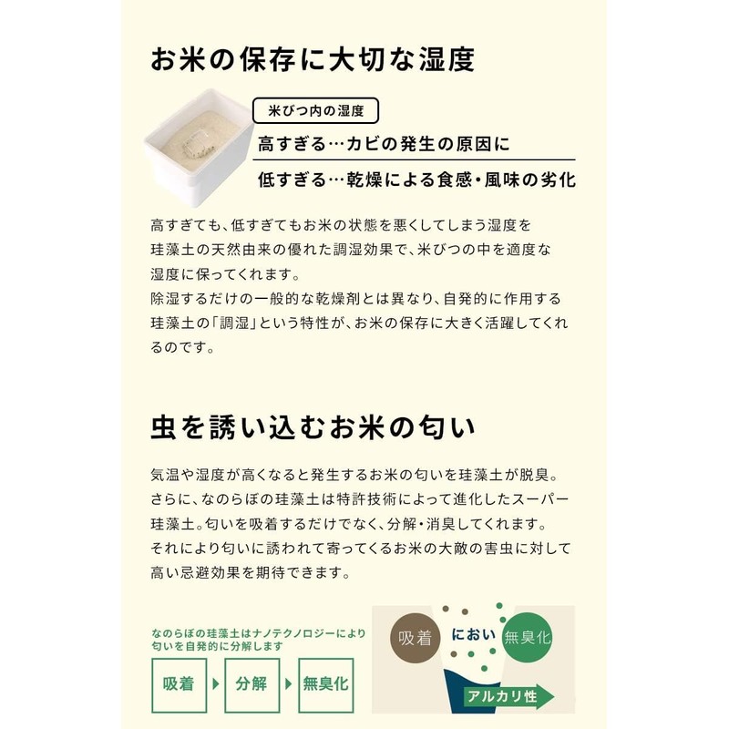 Nanorabo Rice Protection Gin Set of 2, Diatomaceous Soil, Made