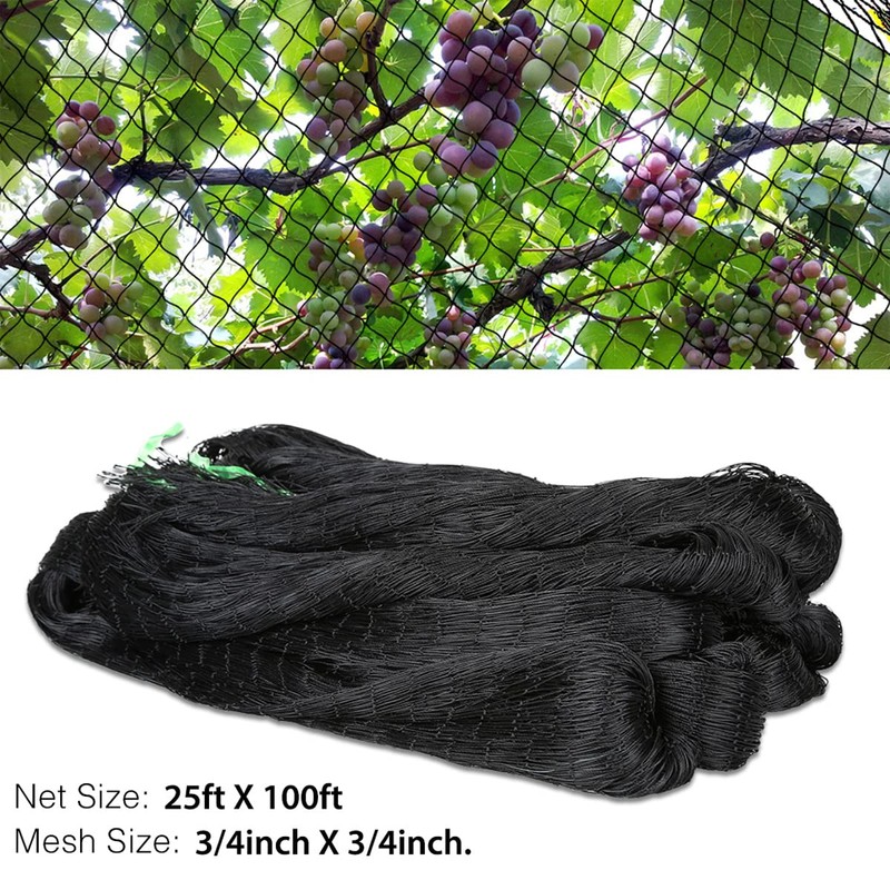 OGORI 25' x 100' Bird Netting Heavy Duty Nylon 3/4"