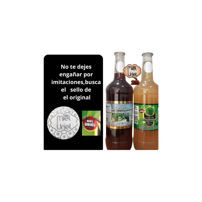 3 Jugo De Magey Silvestre Natural + 10 Hierbas 1l