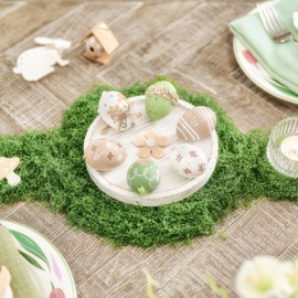 Valery Madelyn 40Pcs Easter Eggs Tree Ornaments, 2" Beige Green Plastic Easter Egg Bulk Tree Decoration, Shatterproof Decorative Hanging Egg for Easter Decorations Spring Holiday Party Decor