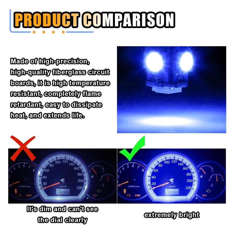 smilfuy 10PCS T10 194 168 LED Light Bulbs, Dash Lights