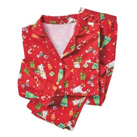 AmeriMark Women Flannel Sleepwear – Cotton 2-PC Pajama Set for Sleeping Lounge Nightwear – Soft Top and Pants Loungewear PJs - Llama - X-Large