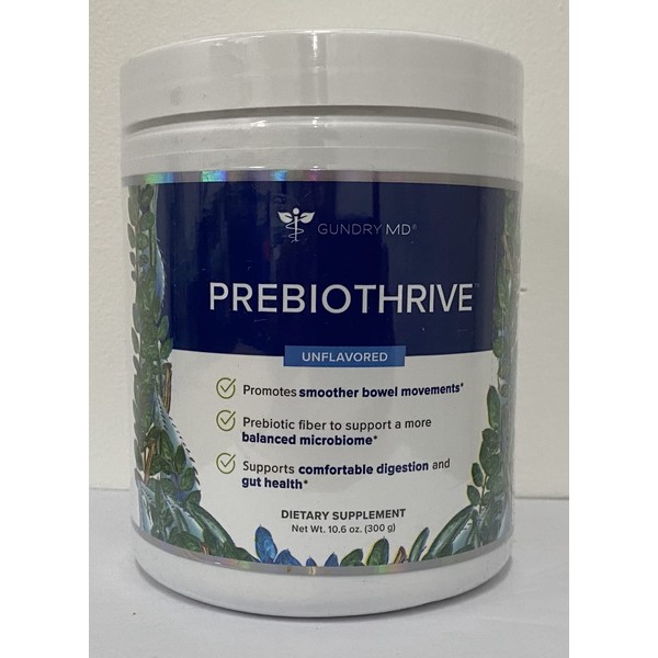 Gundry MD® PrebioThrive™ Prebiotic Supplement for More Comfortable Digestion, Gut Health and a More Balanced MicroBiome, Unflavored Powder - (30 Servings)