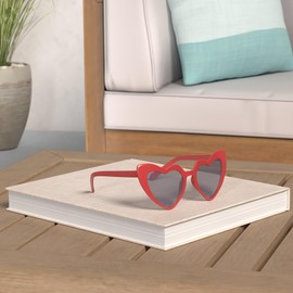 GIFIORE Heart Sunglasses Vintage Retro Oversized Cat Eye Heart Shaped Sun Glasses (Red Frame)