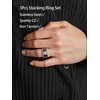 ALRNBY Gold Stack Oura Rings for Women Non Tarnish Faux