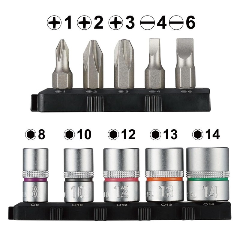 Vessel SLH2-1 2-Way Speed L-Shaped Handle Bit/Socket Set