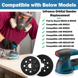 2Pcs 125mm Sander Backing Pad for Bosch Sander Pads, 5 Inch 8 Hole Replacement Sander Pad for Bosch GEX125-1 PEX220 PEX220A Skil 7402 7490, Hook and Loop Sanding Pads for Random Orbital Sanders