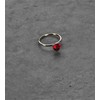 14k Gold Tiny Heart Ring, Gold Ruby Promise Ring, Dainty