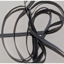 French VELVET Ribbon DARK GRAY by the yard 3/8 inch