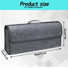 VBGURR 1Pc Car Boot Organiser, Boot Organiser Car, Car Boot Organiser Storage with Lid Foldable, Anti Slip Car Storage Organiser(Gray)