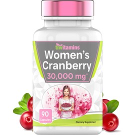 Cranberry Pills for Women: 30,000 mg - 90 Capsules | Urinary Tract Health & Support* | Cranberry Concentrate Extract Vitamin Supplement for Women | Non-GMO | Made in The USA!