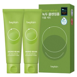 Be-Plain Mung Bean Mildly Acidic Cleansing Foam Double Set 80ml 2pcs / 비플레인 녹두 약산성 클렌징폼 더블 세트 80ml 2개