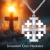 Lattd Jerusalem Cross necklace 925 Sterling Silver Jerusalem Cross Pendant