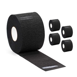 Disposable Paper Barber Neck Strips - 5 Rolls 500 Strips Black Professional Stretchy Paper Neck Band for Salon Haircut Styling