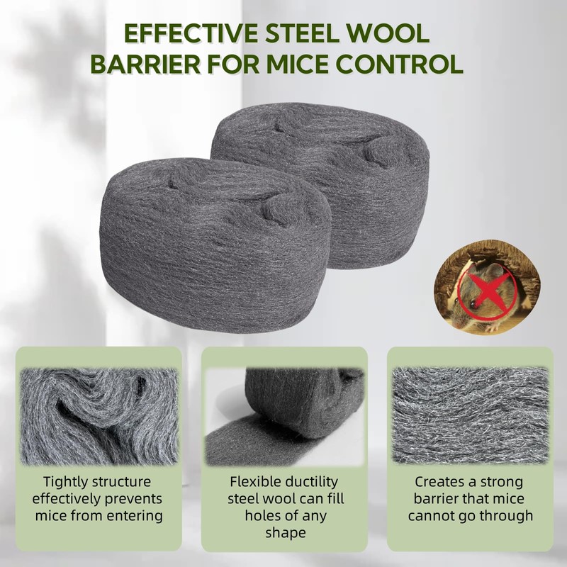 Steel Wool Mice Control - 3 Pack 3'' x 11Ft