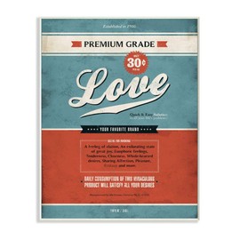 Stupell Industries Premium Grade Love Inspirational Vintage Comic Book, Design by Artist Ester Kay Art, 13 x 0.5 x 19, Wall Plaque