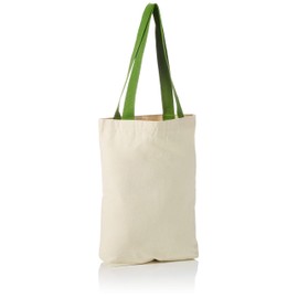 Le Jardin du Lin Bedruckte Einkaufstasche mit Grünen Langen Henkeln, Wiederverwendbare, Tasche, Faltbar, ​Stofftasche, Größe: 34 x 40 Cm