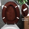 Angel Shield Durable Wood Veneer Natural Toilet Seat Metal Hinged