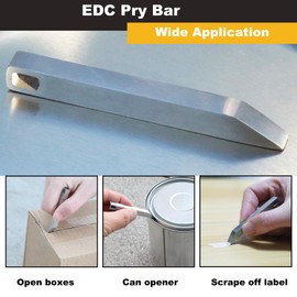 2 Pack EDC Pocket Pry Bar, Mini Prybar for Every Day Carry Small Stainless Steel Key Chain, Portable Multitool, Screwdriver, Bottle Opener & Box Opener