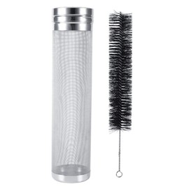 VIFERR Filtro a Maglia Birra 300 Micron Mesh Filtro a Tramoggia per Birra Filtro a Rete per Birra in Acciaio Inossidabile con Spazzola per Birra Fatta in Casa Vino, 7 * 29cm