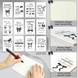 ANGOLIO 72Pcs Christian Bible Verse Gifts Bulk Christian Motivational Notebooks with Verse Ballpoint Pens Religious Motivational Gifts for Women Teacher Back to School Church Sunday School VBS Favor