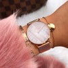 Basfur Dress Watch Fe-Montre-063-01, Rose gold band / white dial,