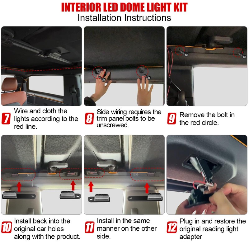 Mabett LED Interior Dome Lights 4Pcs Kit Fit Ford Bronco