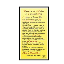 Blessed by His Holiness Pope Francis Our Lady of Perpetual Help Laminated Holy Card