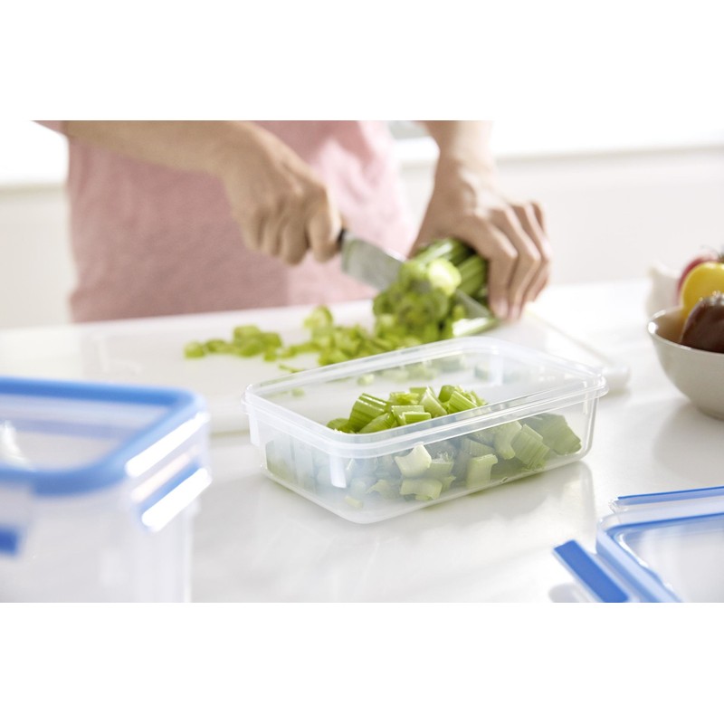Tefal Master Seal Fresh Rectangle Food Storage, Clear/Blue, 1.6 Litre