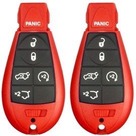 2 New Red Keyless Entry 5 Buttons Remote Start Car Key Fob Fobik M3N5WY783X, IYZ-C01C For Commander and Grand Cherokee