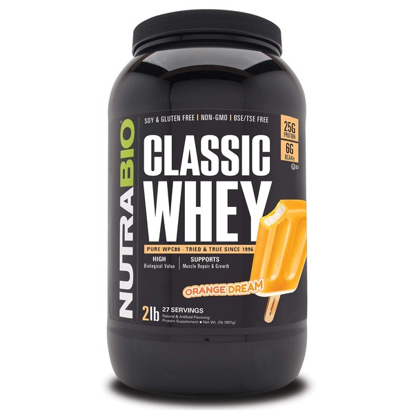 NutraBio Classic Whey Protein Powder- 25G of Protein Per Scoop