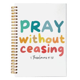 NEGIGA Christian Notebook Journal, Bible Journaling Notebook, Gratitude Prayer Journal Notebook, Christian Prayer Gifts for Women, Thessalonians 5:17, Spiral Bound 5.5x8.3