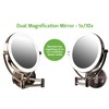 Ovente 7.5" Lighted Wall Mount Makeup Mirror, 1X & 10X