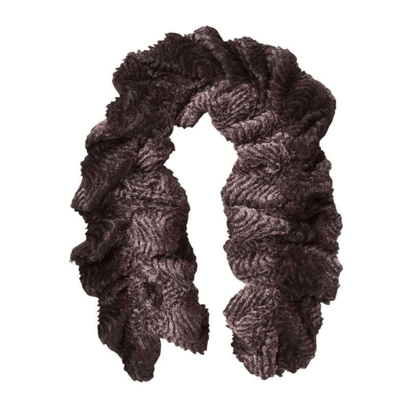 Faux Fur Stretchable Scarf Neck Warmer - Brown
