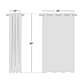 NICETOWN Thick Flax Linen Curtains for Living Room, Rustic Grommet Semi Sheer Privacy Assured Linen Blend Drapes with Light Filtering for Living Room/Bedroom, Angora, W55 x L96, 1 Pair