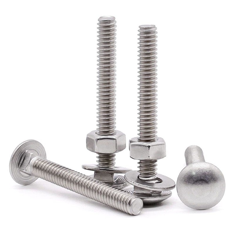Glvaner (6 Sets) 3/8-16 x 3 Stainless Steel Carriage Bolts