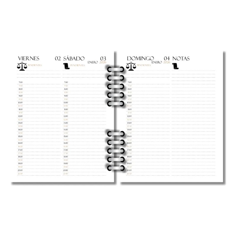 Agenda Abogado/ 2026 - 2027 Fechada / Azul Marino /