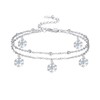 Palpitate Snowflake Anklet Bracelets for Women 925 Sterling Silver Snowflake