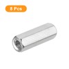 sourcing map M5 x 0.8-Pitch 25mm Length Coupling Nuts, 8pcs
