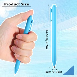 Ymapinc 12Pcs Retractable Gel Pens, Cute Smooth Writing Black Ink Pens for Women Girls Note Taking 0.5 mm Bullet Point Blue Gel Pens Quick Dry for Office School Home Supplies