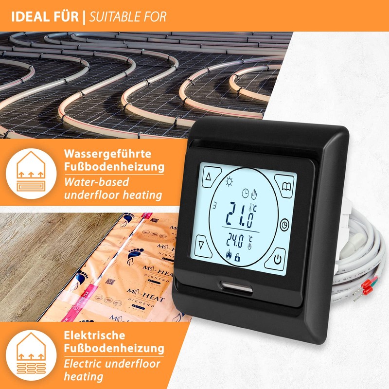 E91 Digital Thermostat Room Controller with Touch Display and EXT